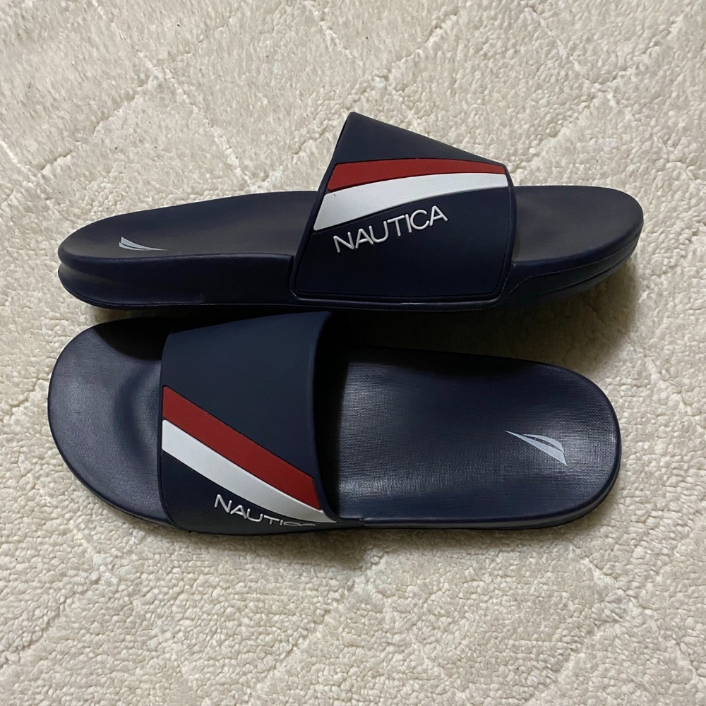 Nautica Topco Double Stripe Navy Slides